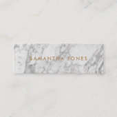 White Carrara Marble Gold Classic Personalisiert Mini Visitenkarte (Vorderseite)