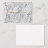 White Carrara Marble Gold Classic Personalisiert Mitteilungskarte (Vorne/Hinten)