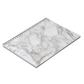 White Carrara Marble Gold Classic Personalisiert Notizblock (Linke Seite)