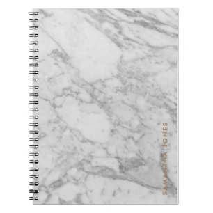 White Carrara Marble Gold Classic Personalisiert Notizblock