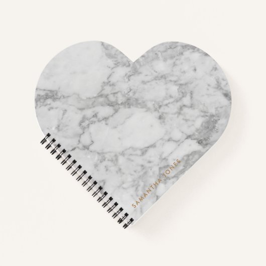 White Carrara Marble Gold Classic Personalisiert Notizblock (Vorderseite)
