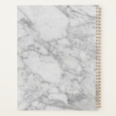 White Carrara Marble Gold Classic Personalisiert Planer (Rückseite)