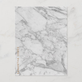 White Carrara Marble Gold Classic Personalisiert Postkarte