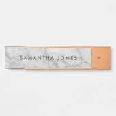 White Carrara Marble Gold Classic Personalisiert Türschild (Vorderseite )
