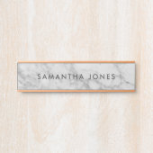 White Carrara Marble Gold Classic Personalisiert Türschild (Vorderseite )