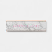 White Carrara Marble Gold Classic Personalisiert Türschild (Vorderseite )