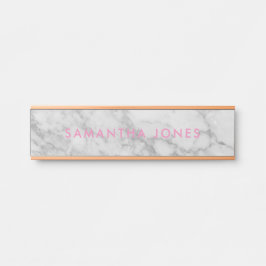 White Carrara Marble Gold Classic Personalisiert Türschild