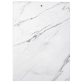White Carrara Marble Gold Script Classic Moderne Klemmbrett (Rückseite)