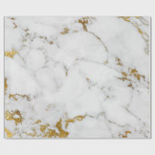 White Carrara Marble Gray Gold Glam Stone Geschenkpapier (Flach)