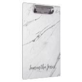 White Carrara Marble Script Classic Modern Klemmbrett (Rechts)