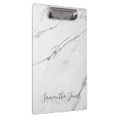 White Carrara Marble Script Classic Modern Klemmbrett (Rechts)