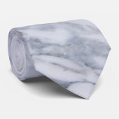 White Carrara Marble Wedding Trauzeugen Krawatte (Gerollt)
