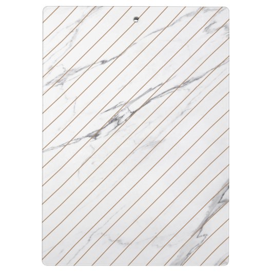 White Carrara Marmor Gold Streifen Classic Moderne Klemmbrett (Rückseite)