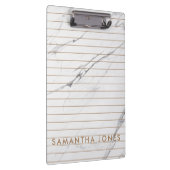 White Carrara Marmor Gold Streifen Classic Moderne Klemmbrett (Rechts)