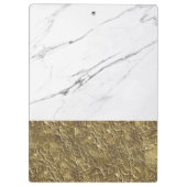 White Carrara Marmor Matt Gold Classic Moderne Klemmbrett (Rückseite)