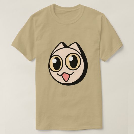 White Cartoon Cat T-Shirt (Design vorne)