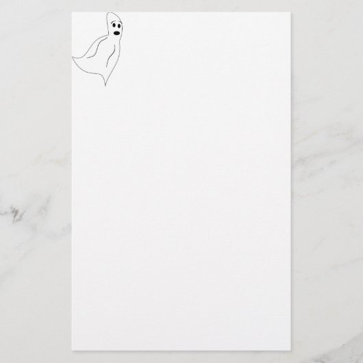 White Cartoon Ghost Briefpapier (Vorderseite)
