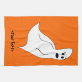 White Cartoon Ghost Geschirrtuch (Horizontal)