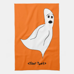 White Cartoon Ghost Geschirrtuch