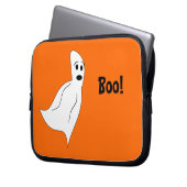 White Cartoon Ghost Laptopschutzhülle (Vorderseite Links)