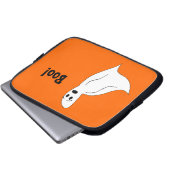 White Cartoon Ghost Laptopschutzhülle (Vorne Knopf)