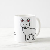 White Cartoon Siberian Husky Dog Kaffeetasse (VorderseiteRechts)