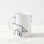 White Cartoon Siberian Husky Dog Kaffeetasse (Vorderseite Links)