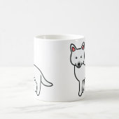 White Cartoon Siberian Husky Dog Kaffeetasse (Mittel)