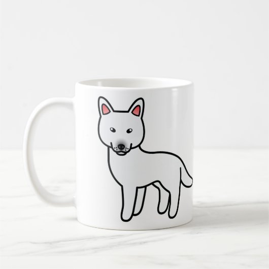 White Cartoon Siberian Husky Dog Kaffeetasse (Links)