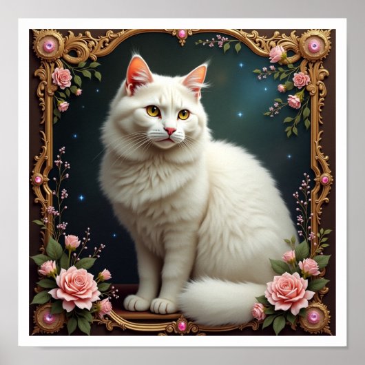 White Cat 5D Diamond Painting Kit Poster (Vorne)