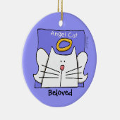 White Cat Angel personalize Keramikornament (Rechts)