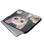 WHITE CAT ART LAPTOP SLEEVE (Vorne Knopf)