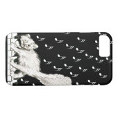 White Cat auf Piano Keys Musiknoten Case-Mate iPhone Hülle (Rückseite (Horizontal))