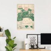 White Cat Bathtub Print, Ukiyo-e Japanese Art Poster (Heimbüro)