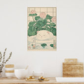 White Cat Bathtub Print, Ukiyo-e Japanese Art Poster (Küche)