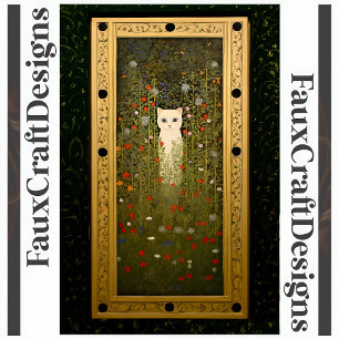 White Cat Blume Gold Klimt Style Decoupage R 130 Seidenpapier
