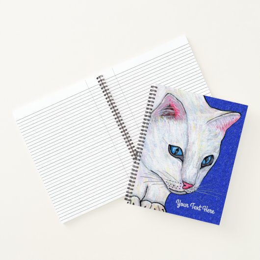 White Cat Bright Blue eyes Sparkle Deep Blue Notizblock (Innenseite)