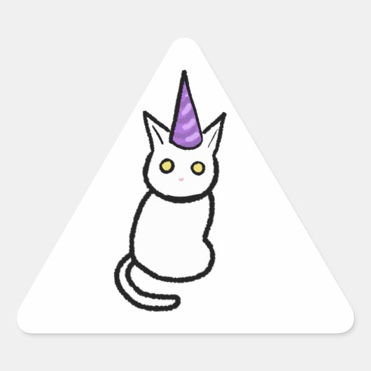 White Cat Celebration Sticker (Vorderseite)