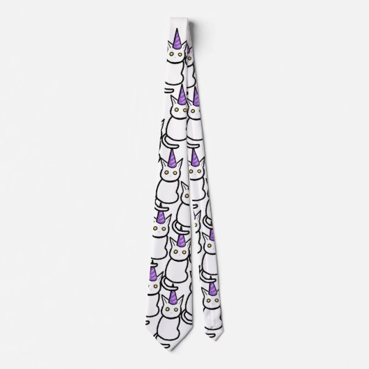 White Cat Celebration Tie Krawatte (Vorderseite)