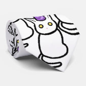 White Cat Celebration Tie Krawatte (Gerollt)