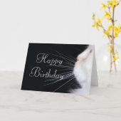 White Cat Design 1 Happy Birthday Grußkarte Karte (Gelbe Blume)