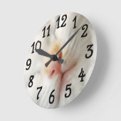 White Cat Face design Wall Clock Runde Wanduhr (Winkel)