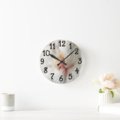 White Cat Face design Wall Clock Runde Wanduhr (Zuhause)