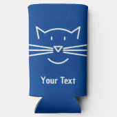 White Cat Face Whiskers Seltzer Can Cooler Selters Dosenkühler (Rückseite)