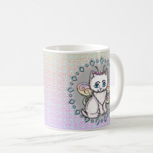 White Cat Fairy Tasse (VorderseiteRechts)