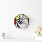 White cat, Franz Marc Runde Wanduhr (Zuhause)