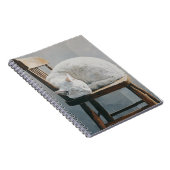 White Cat Gemütliches Holzstuhl-Notebook Notizblock (Rechte Seite)