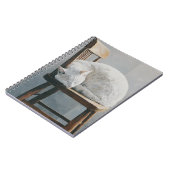 White Cat Gemütliches Holzstuhl-Notebook Notizblock (Linke Seite)
