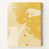 White Cat & Holly, Gold Notebook Notizblock (Rückseite)