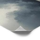 White Cat in a Chinese Ink Drawing Style Poster (Ecke)